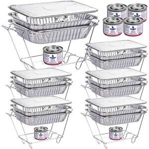 Foldable Chafing Dishes Disposable Buffet Set - Set of 6/36pc Half-Sized (9x13)